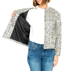 Chaqueta Tweed con Lentejuelas Plateada - Giacca Donna Argento 43W/11257 . WILD PONY 