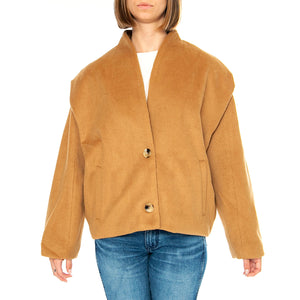 Abrigo Corto Estructura Camel - Giacca Donna Marrone 43W/11275 . WILD PONY 