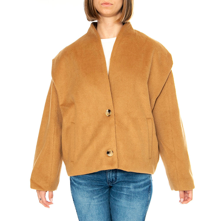 Abrigo Corto Estructura Camel - Giacca Donna Marrone 43W/11275 . WILD PONY 