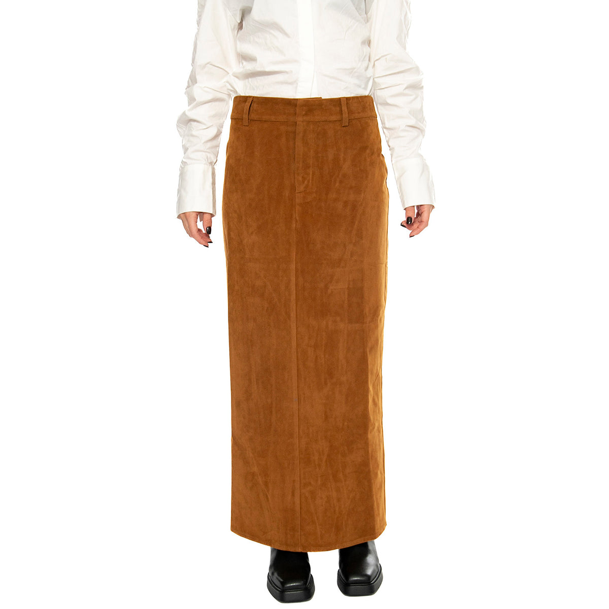 Falda larga ante camel - Gonna Marrone 43W/11283 . WILD PONY 