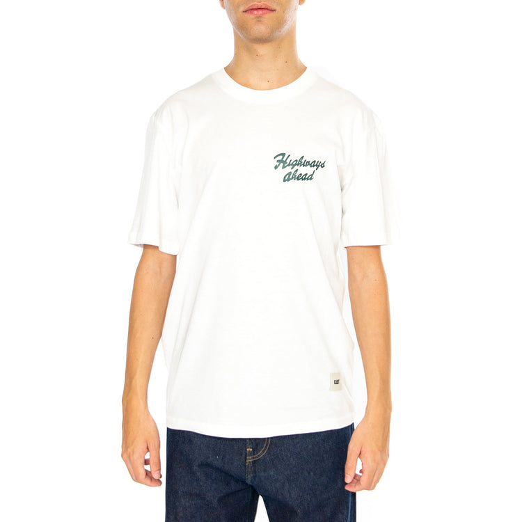Highways Ahead T-Shirt Bone - Maglietta Girocollo Uomo Bianca 6010120-11-4300 . CAT 