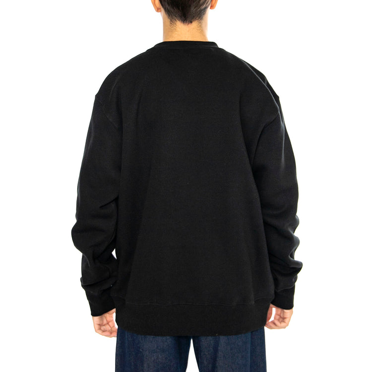 Internationally Known Crewneck Black - Felpa Girocollo Uomo Nera PF00600-BLACK . HUF 