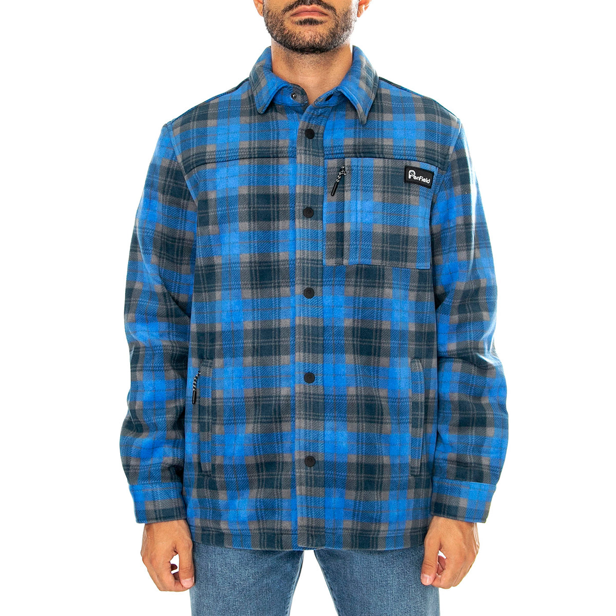 Checked Polar Fleece Vallarta Blue - Giacca Uomo Multicolore PFD0243-287 . PENFIELD 