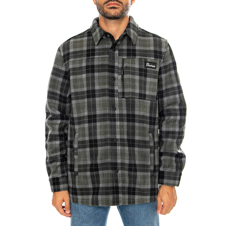 Checked Polar Fleece Jacket Forest Night - Giacca Uomo Multicolore PFD0243-407 . PENFIELD 