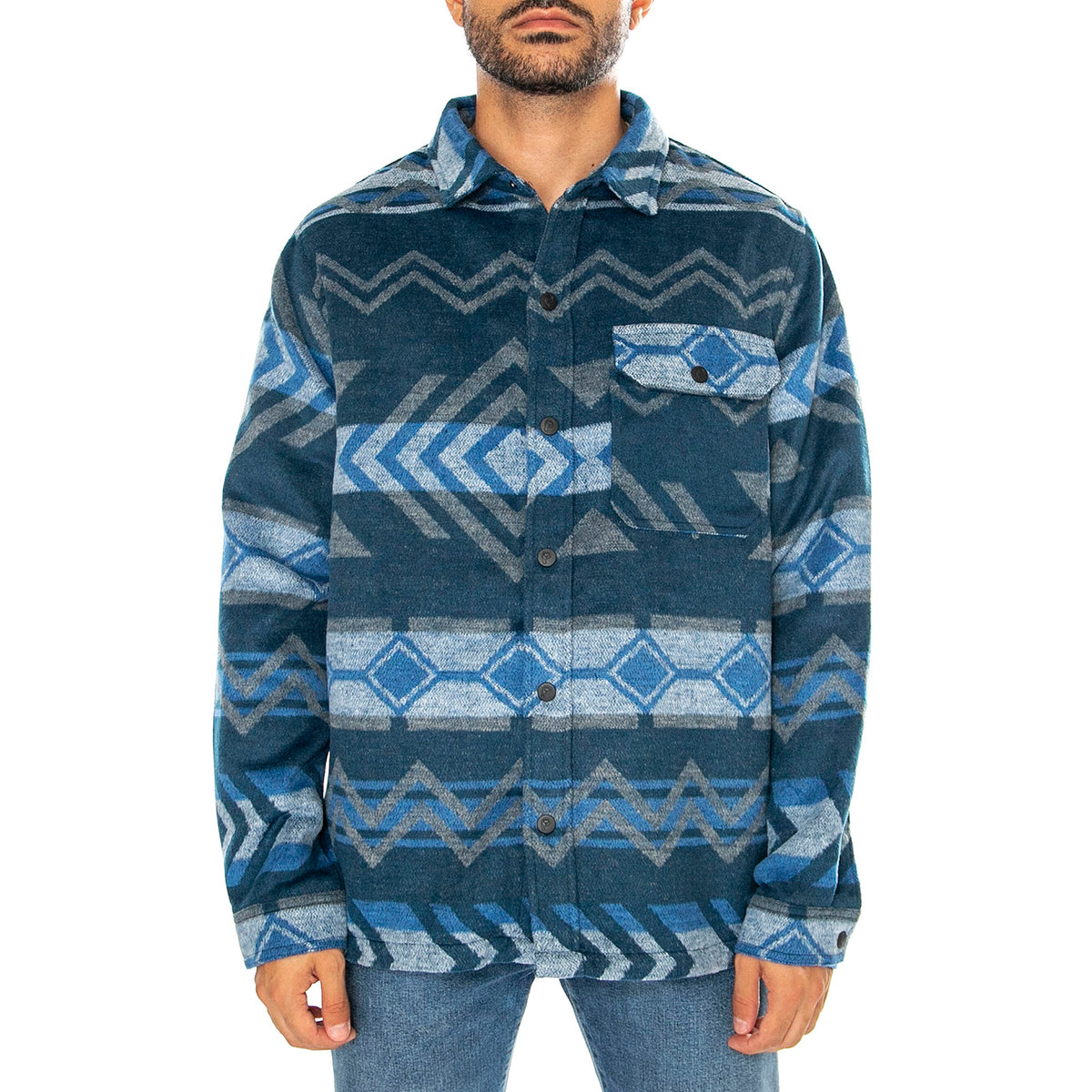 Geo Brushed Shirt Blue Wing Teal - Camicia Uomo Multicolore PFD0264-946 . PENFIELD 
