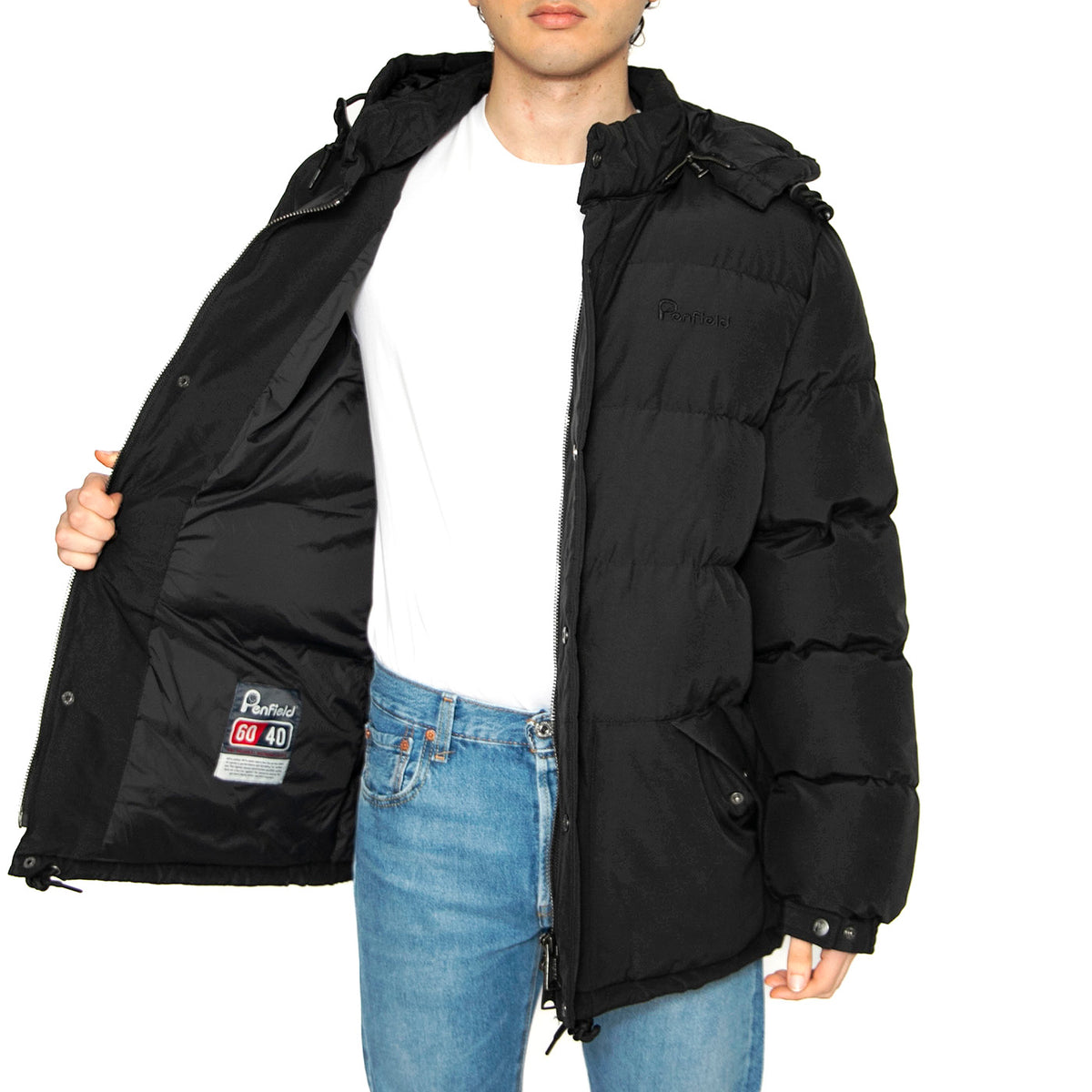 Contrast Puffer Jacket Black - Giacca Uomo Nera PFD0273-023 . PENFIELD 