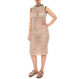 ANGELITA MAXI CROCHET DRESS BEIGE - Abito Perforato Donna Beige 1154391 BG UGG 