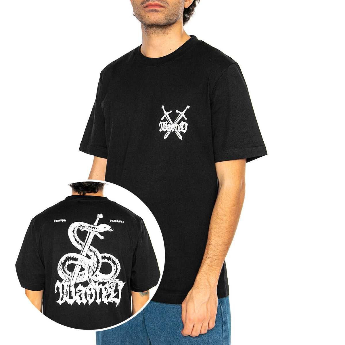 Atrax T-Shirt Black - Maglietta Girocollo Uomo Nera E20WASANTBLK . WASTED PARIS 