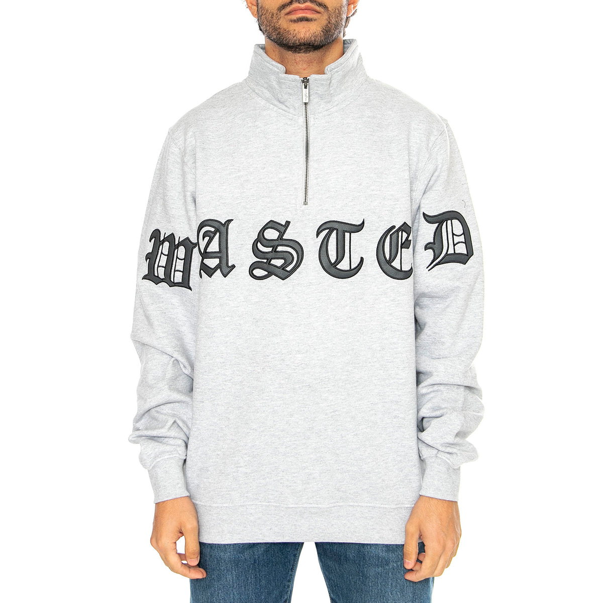 Funnel Chad Ash Grey - Felpa Mezzocollo Uomo Grigia FUNNEL CHAD - ASH GREY . WASTED PARIS 