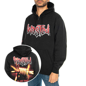 Hoodie Zip Blind Black - Felpa con Cappuccio Uomo Nera HOODIE ZIP BLIND - BLACK . WASTED PARIS 