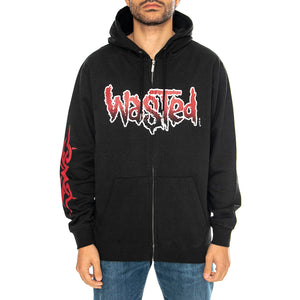 Hoodie Zip Blind Black - Felpa con Cappuccio Uomo Nera HOODIE ZIP BLIND - BLACK . WASTED PARIS 