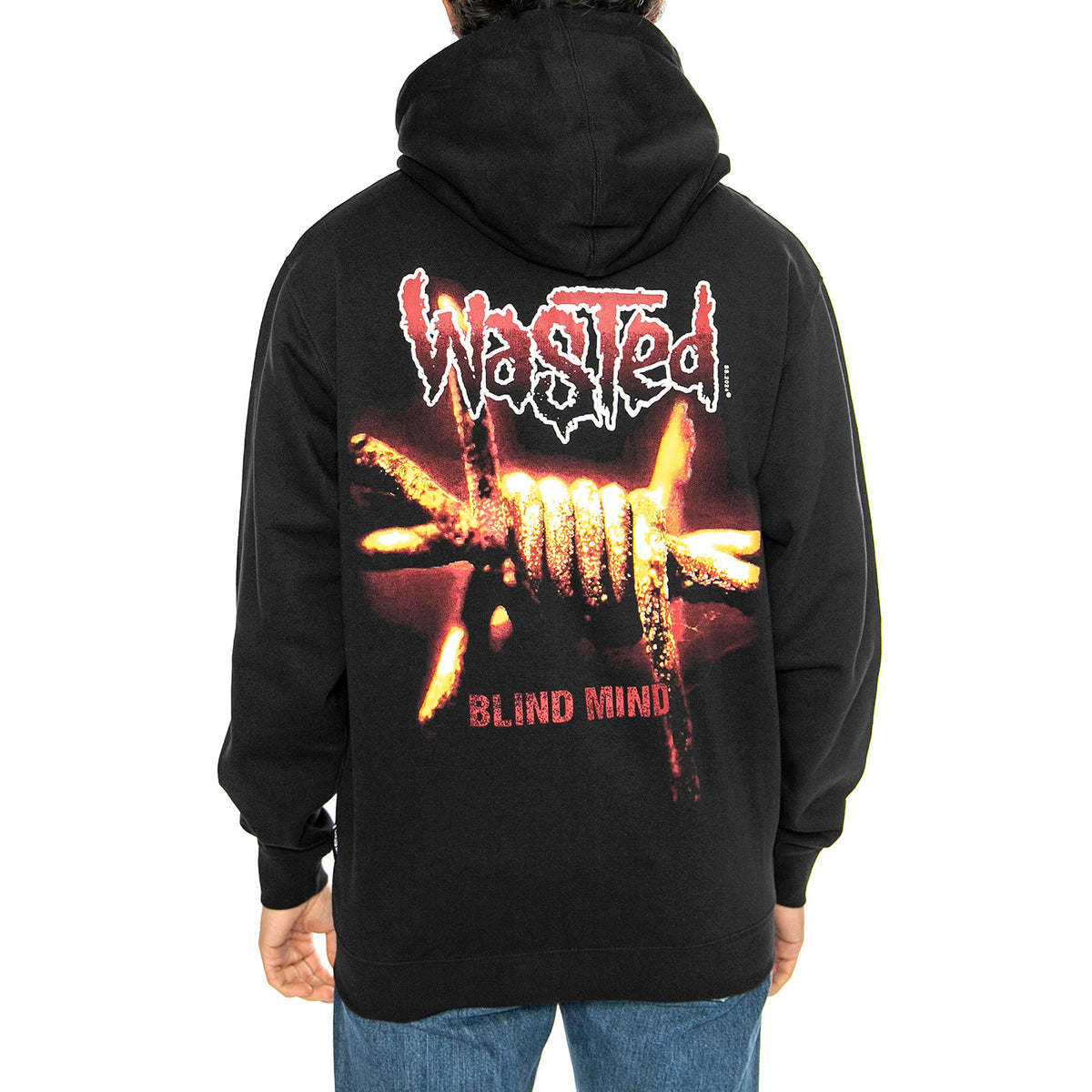 Hoodie Zip Blind Black - Felpa con Cappuccio Uomo Nera HOODIE ZIP BLIND - BLACK . WASTED PARIS 