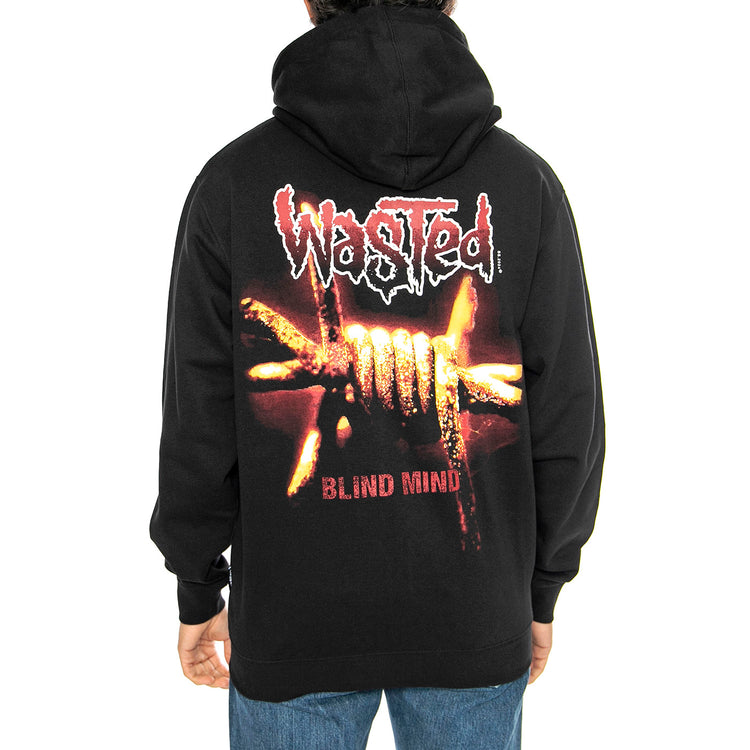 Hoodie Zip Blind Black - Felpa con Cappuccio Uomo Nera HOODIE ZIP BLIND - BLACK . WASTED PARIS 