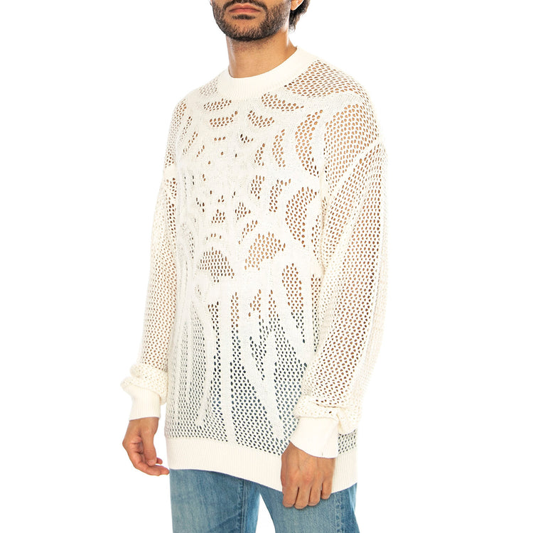 Sweater Snatch Off White - Maglione Girocollo Uomo Bianco SWEATER SNATCH - OFF-WHITE . WASTED PARIS 