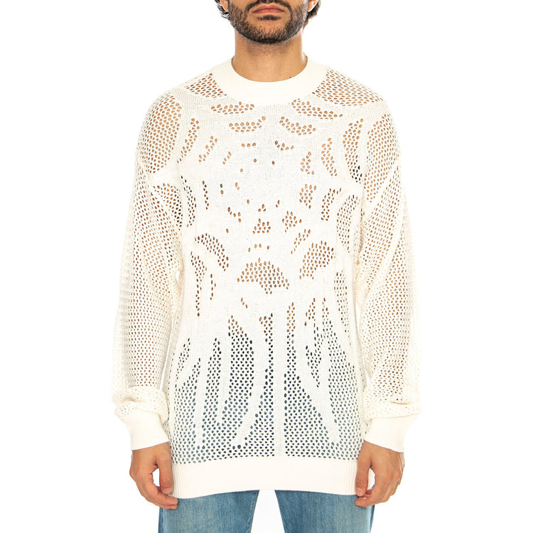 Sweater Snatch Off White - Maglione Girocollo Uomo Bianco SWEATER SNATCH - OFF-WHITE . WASTED PARIS 