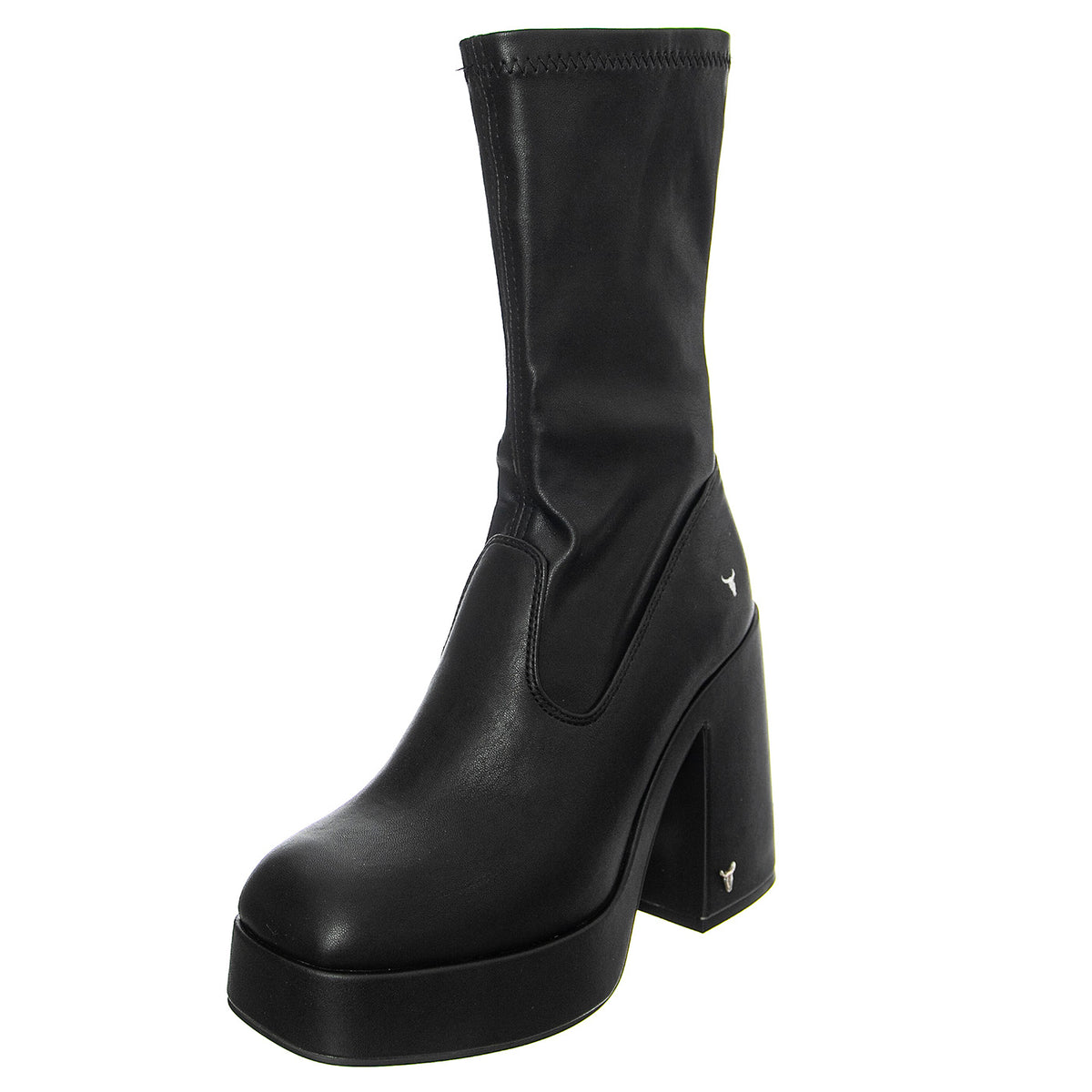 HIDDEN BLACK STRETCH PU - Stivaletti alla Caviglia Donna Neri WSSHIDDEN-BLK . WINDSOR SMITH 