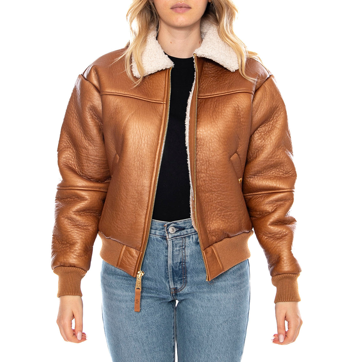 B-15 MOD -- Giacca Donna Cammello F258007 370 ALPHA INDUSTRIES 