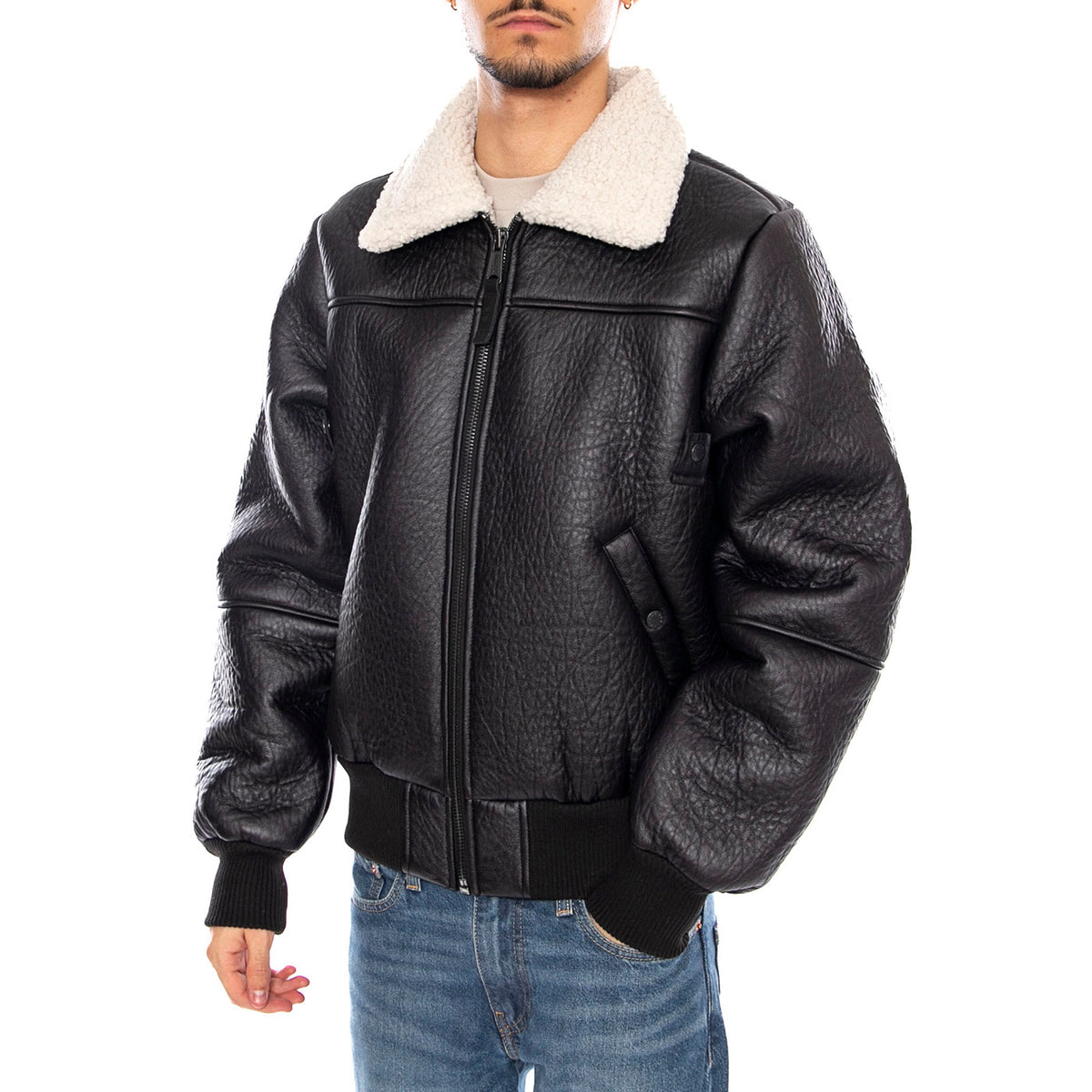 B-15 MOD Jacket -- Giacca Uomo Nera F258117 3 ALPHA INDUSTRIES 
