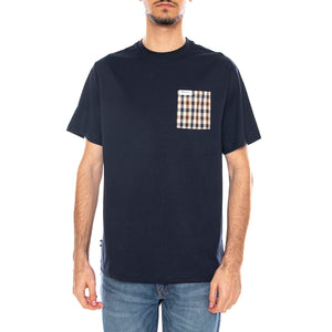 Iconic Pocket T-Shirt -- Maglietta Girocollo Uomo Navy AA_ICON_TS009_11 . AQUASCUTUM 