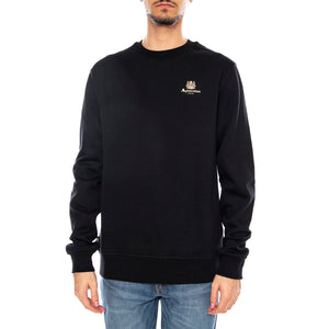 Small Logo Crew Neck Fleece -- Felpa Girocollo Uomo Nera AW_ICON_SW006_16 . AQUASCUTUM 
