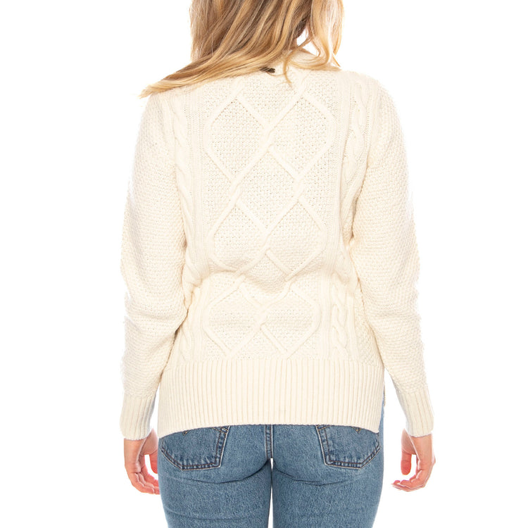 Barbour Burne Crew -- Maglione Donna Bianco LKN1572 WH51 BARBOUR 