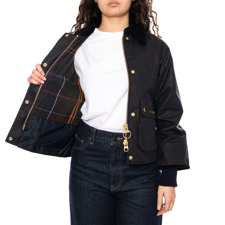 Cropped Beadnell Wax Jacket Navy / Classic - Giacca Donna Blu LWX1403 NY92 BARBOUR 