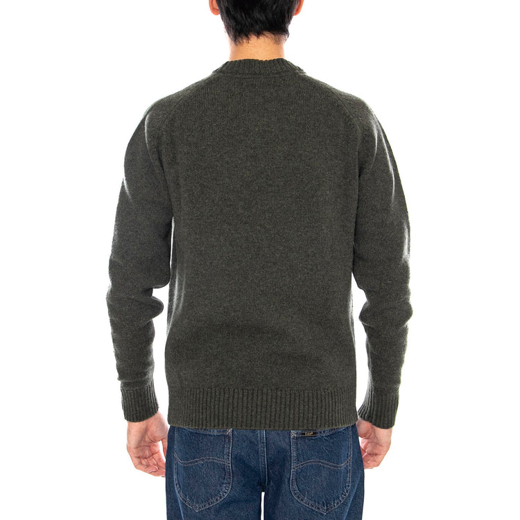 Grangetown Merino Crewneck Mid Olive - Maglione Girocollo Uomo Verde MKN1584 OL54 BARBOUR 