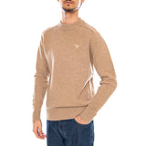 Grangetown Merino Crewneck Washed Stone - Men's Crewneck Sweater Brown BARBOUR