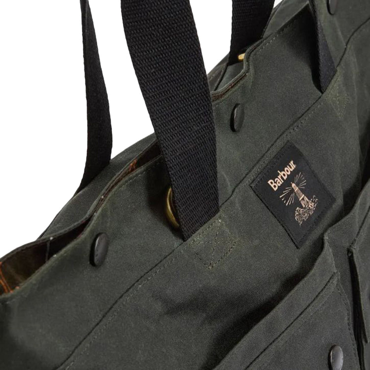 Field Wax Tote Bag Sage - Borsa Tote Verde UBA0750 SG91 BARBOUR 
