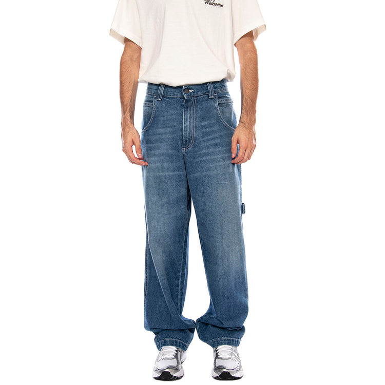 Baggy T. Denim Blue Lav Used Chiaro - Pantaloni Denim Jeans Uomo Blu R.BIANCO-L-DNMB-660 . BLUESKIN 