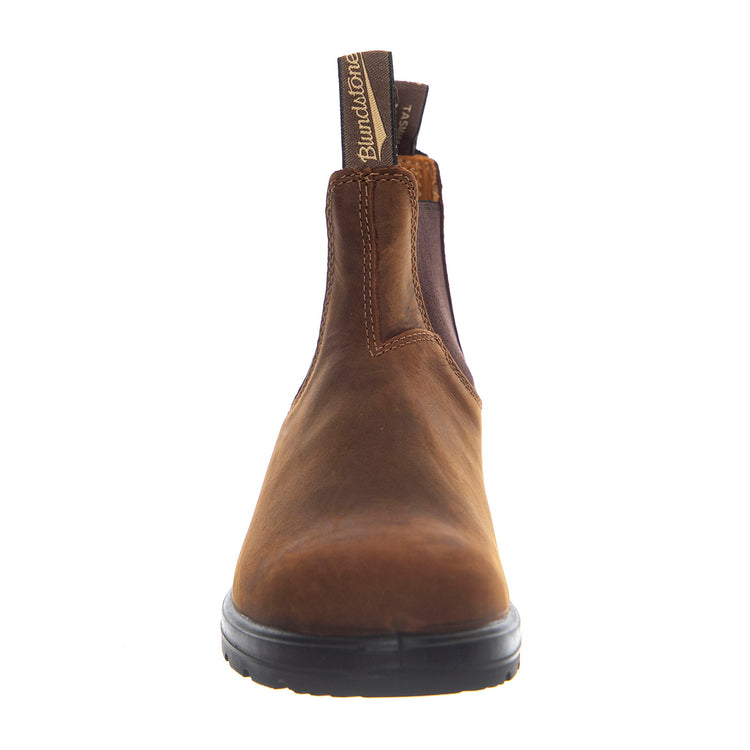 585 Chelsea Boot Waxed Nubuk Leather Teak - Stivali Unisex Marroni 252 2544 BLUNDSTONE 