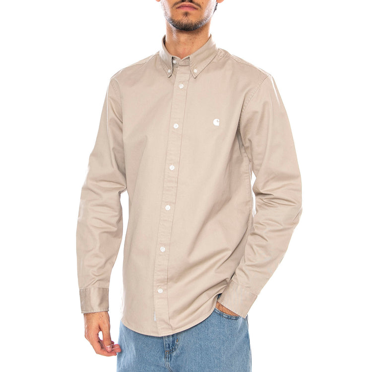 L/S Madison Shirt Fleur De Sel / Wax - Camicia Uomo Beige I023339.2V4XX . CARHARTT WIP 