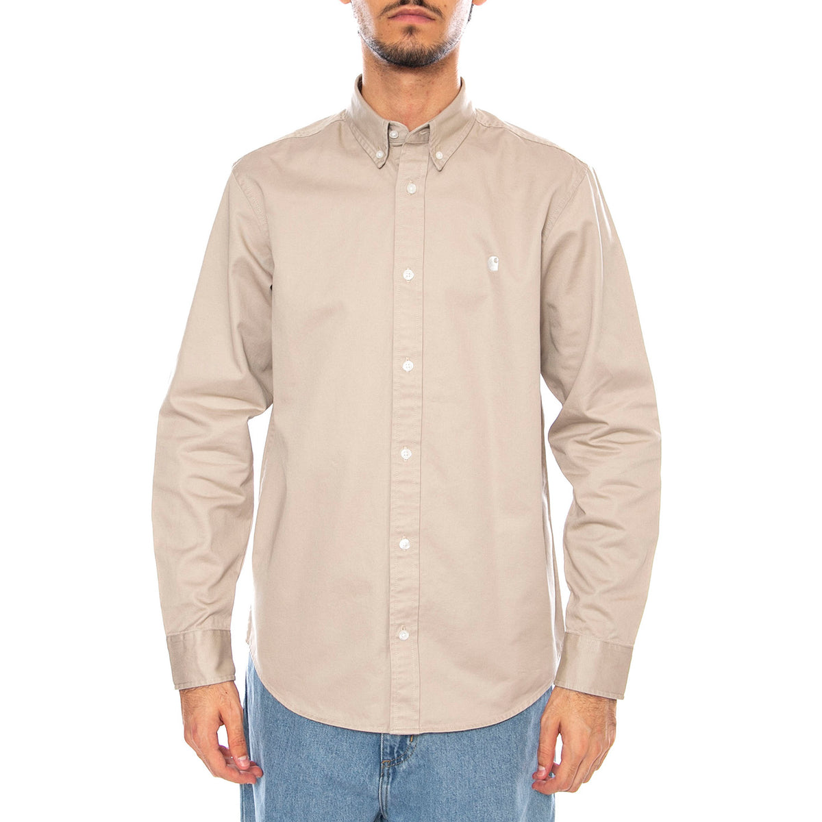 L/S Madison Shirt Fleur De Sel / Wax - Camicia Uomo Beige I023339.2V4XX . CARHARTT WIP 
