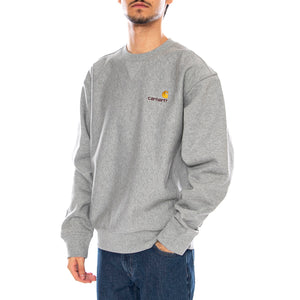 American Script Sweat Grey Heather - Felpa Girocollo Uomo Grigia I025475.V6XX . CARHARTT WIP 