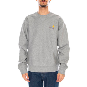 American Script Sweat Grey Heather - Felpa Girocollo Uomo Grigia I025475.V6XX . CARHARTT WIP 