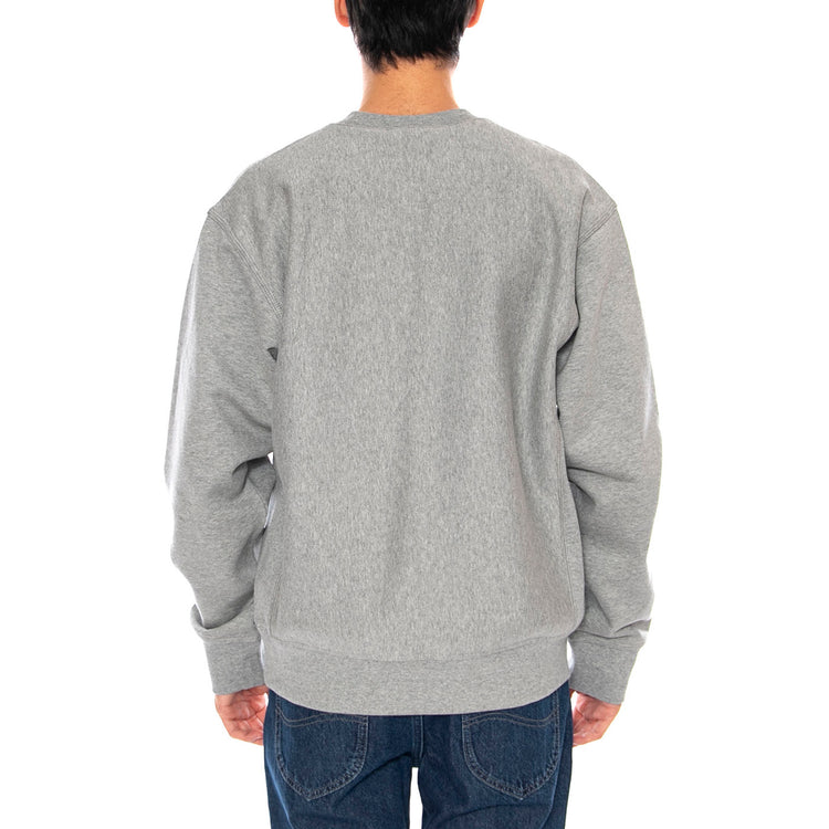 American Script Sweat Grey Heather - Felpa Girocollo Uomo Grigia I025475.V6XX . CARHARTT WIP 