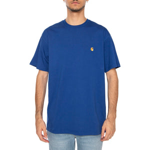 S/S Chase T-Shirt Wolfsbane / Gold - Maglietta Girocollo Uomo Blu I026391.30XXX . CARHARTT WIP 