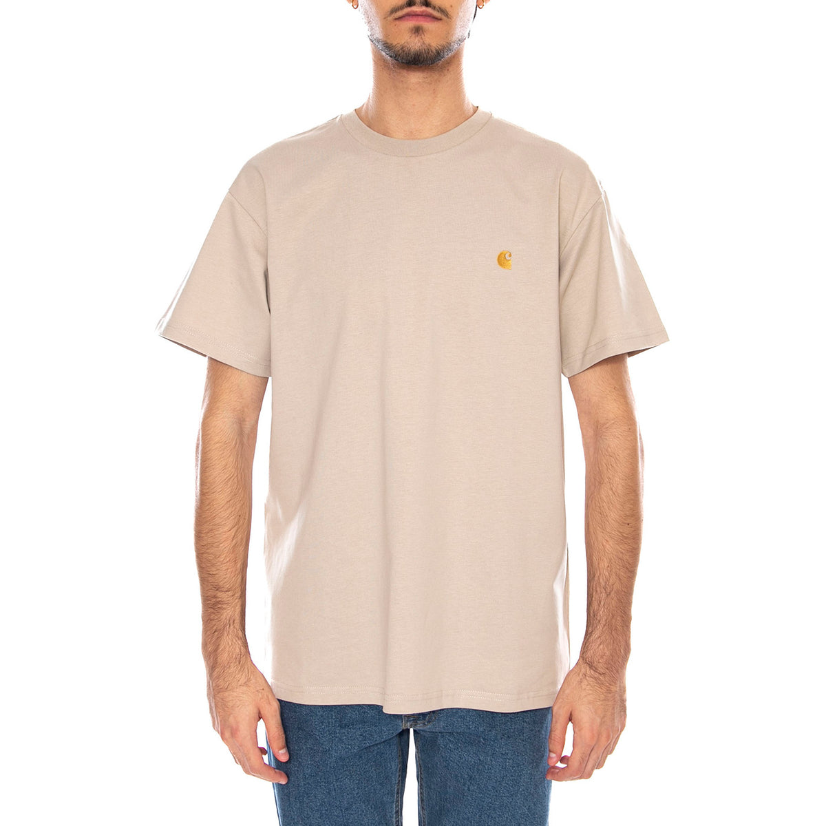 S/S Chase T-Shirt Fleur De Sel / Gold - Maglietta Girocollo Uomo Beige I026391.38AXX . CARHARTT WIP 