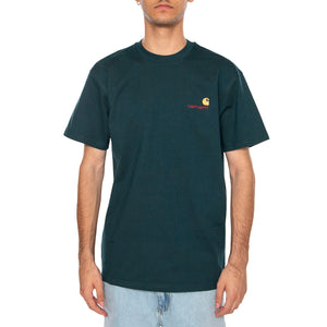 S/S American Script T-Shirt Deep Lagoon - Maglietta Girocollo Uomo Verde I029956.0AUXX . CARHARTT WIP 