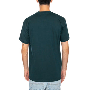 S/S American Script T-Shirt Deep Lagoon - Maglietta Girocollo Uomo Verde I029956.0AUXX . CARHARTT WIP 