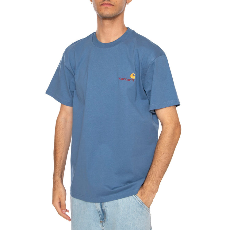 S/S American Script T-Shirt Sorrent - Maglietta Girocollo Uomo Blu I029956.1YIXX . CARHARTT WIP 