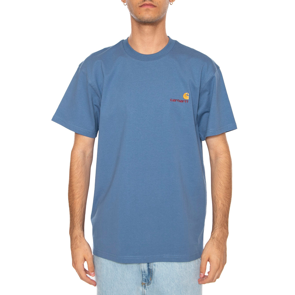 S/S American Script T-Shirt Sorrent - Maglietta Girocollo Uomo Blu I029956.1YIXX . CARHARTT WIP 