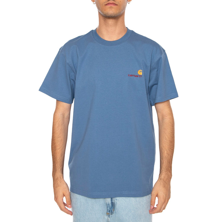 S/S American Script T-Shirt Sorrent - Maglietta Girocollo Uomo Blu I029956.1YIXX . CARHARTT WIP 