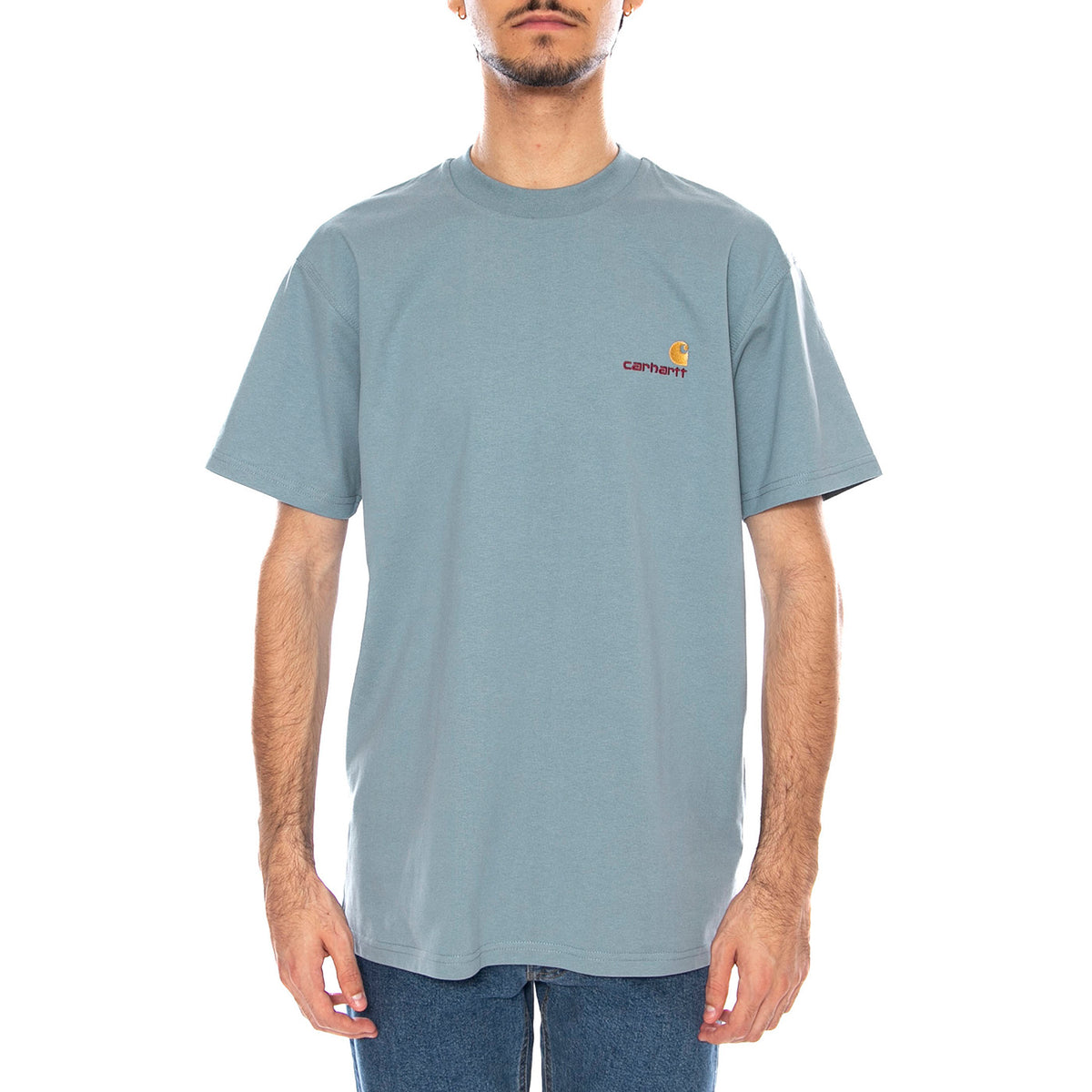 S/S American Script T-Shirt Citadel - Maglietta Girocollo Uomo Blu Medio I029956.33EXX . CARHARTT WIP 
