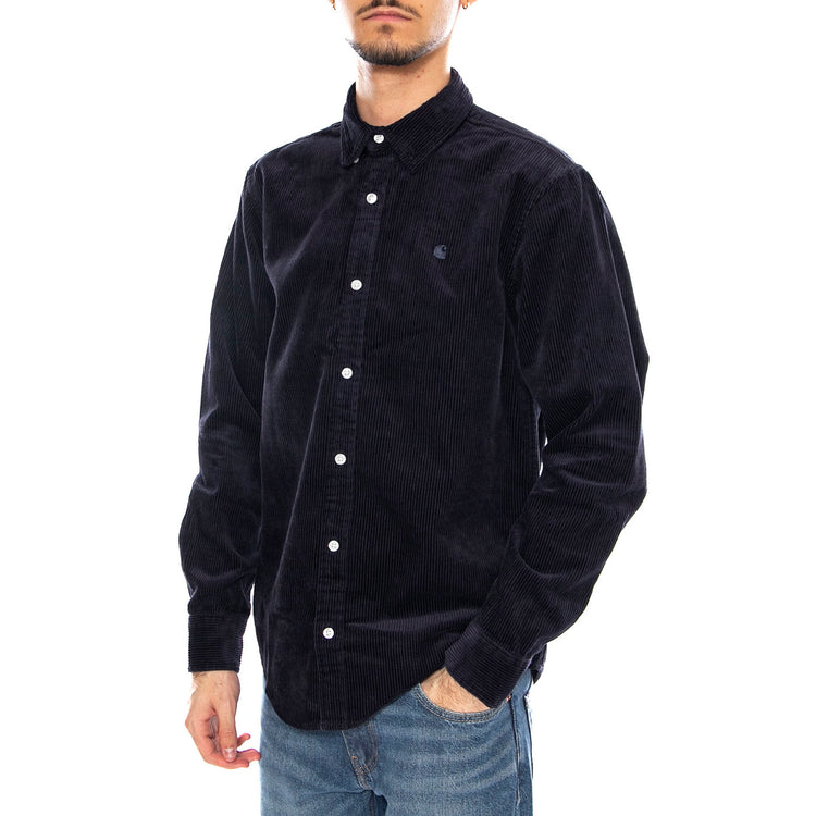 L/S Madison Cord Shirt Dark Navy / Dark Navy -- Camicia Uomo Blu Scuro I029958.0FHXX . CARHARTT WIP 