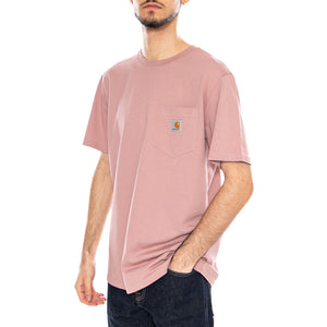 S/S Pocket T-Shirt Glassy Pink - Maglietta Girocollo Uomo Rosa I030434.1NJXX . CARHARTT WIP 