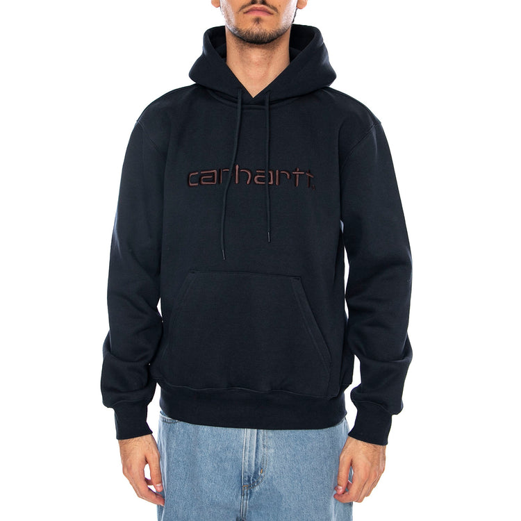 Hooded Carhartt Sweat Deep Night / Palisander - Felpa con Cappuccio Uomo Blu I030547.38CXX . CARHARTT WIP 