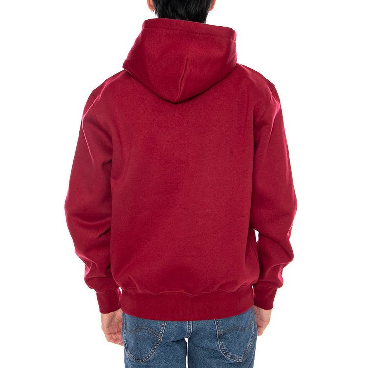 Hooded Carhartt Sweat Scarlet / Graphite - Felpa con Cappuccio Uomo Bordeaux I030547.38FXX . CARHARTT WIP 