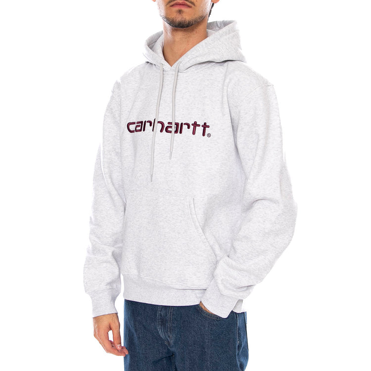 Hooded Carhartt Sweat Ash Heather / Rondo - Feklpa con Cappuccio Uomo Grigia I030547.38HXX . CARHARTT WIP 