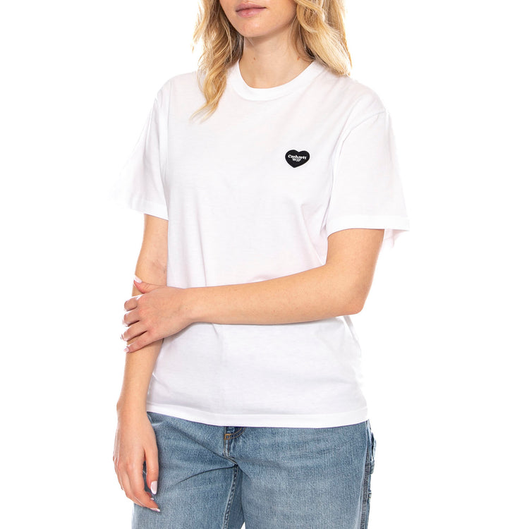 W Carhartt S/S Heart Patch T-Shirt - Bianca - Maglietta Donna I032318_00A_XX . CARHARTT WIP 
